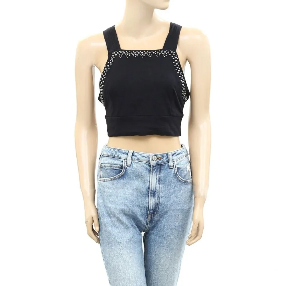 Free People Intimately Outlines Studded Brami Cropped Top Embellished M 263798
